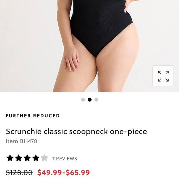 New J.Crew Scrunchie Classic Scoopneck 1-piece - Picture 2 of 9